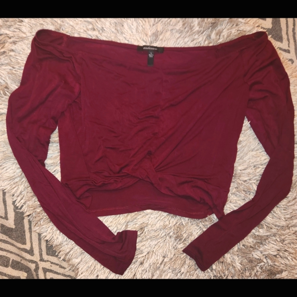 Off The Shoulder Long Sleeve Crop Top
